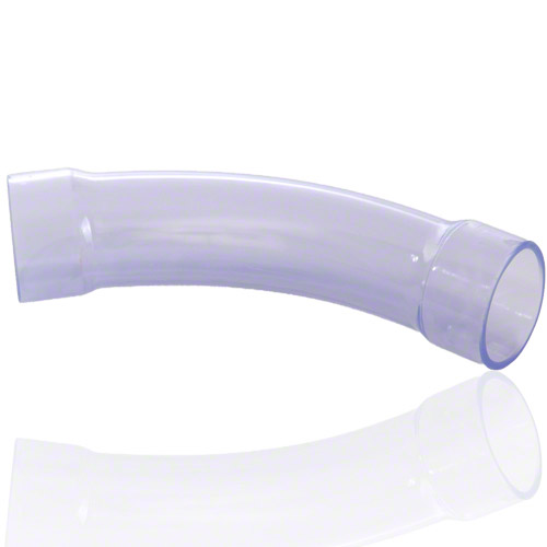 PVC U Transparent Bogen 11&deg; in DIN Abmessung, Klebemuffe